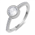 Sterling Silver White Diamond Twin solitaire ring